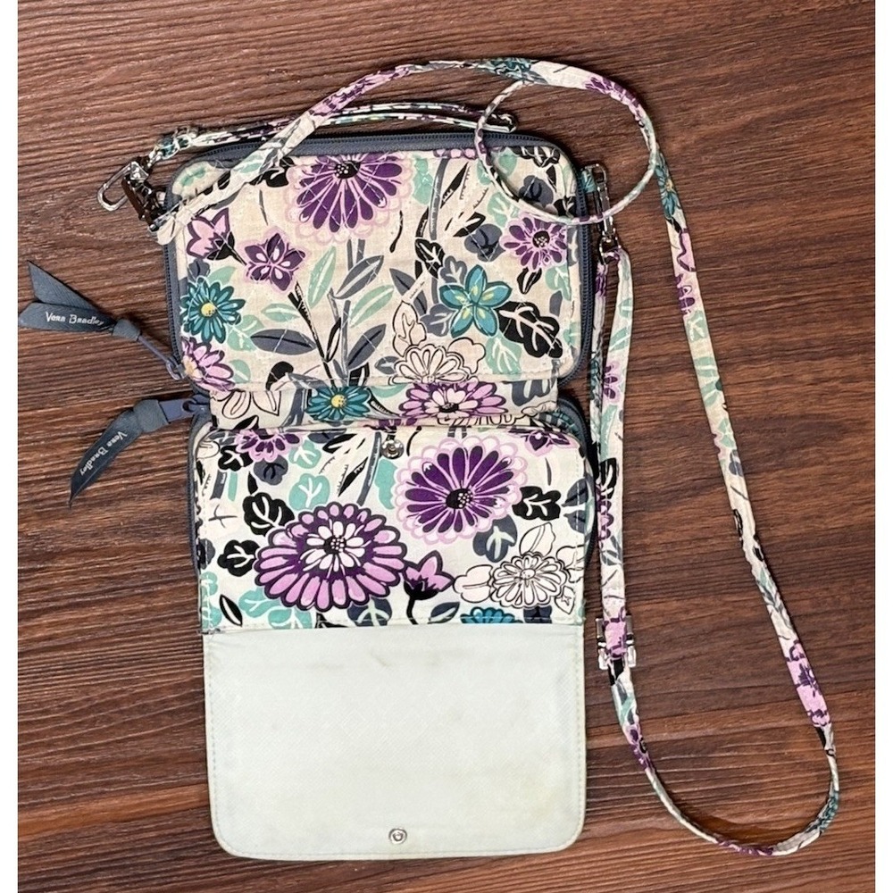 Vera Bradley Julia HELLO DAHLIA Crossbody Handbag Quilted Purse - Picture 11 of 12